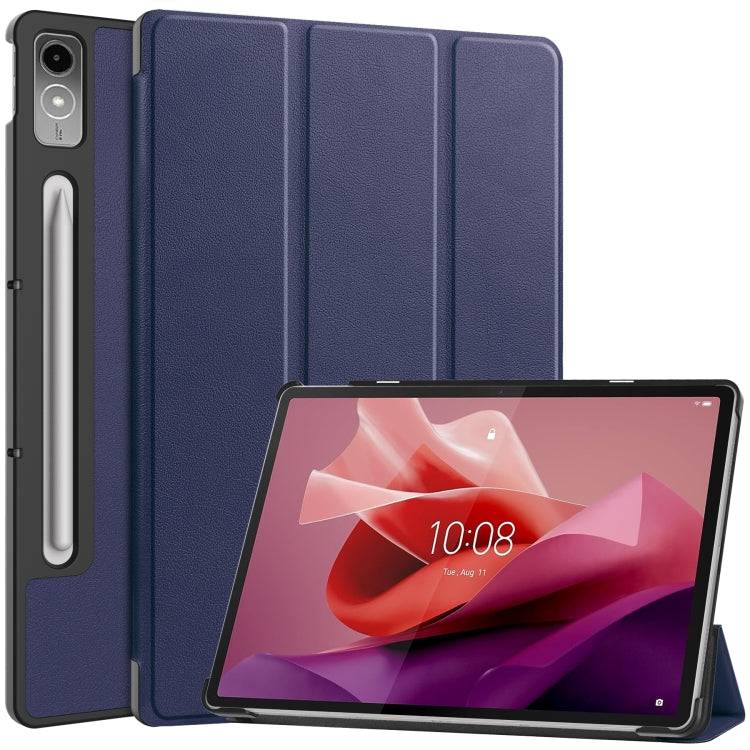Custer Solid Color 3-Fold Stand Leather Tablet Case, For Lenovo Tab P12/Xiaoxin Pad Pro 12.7 inch