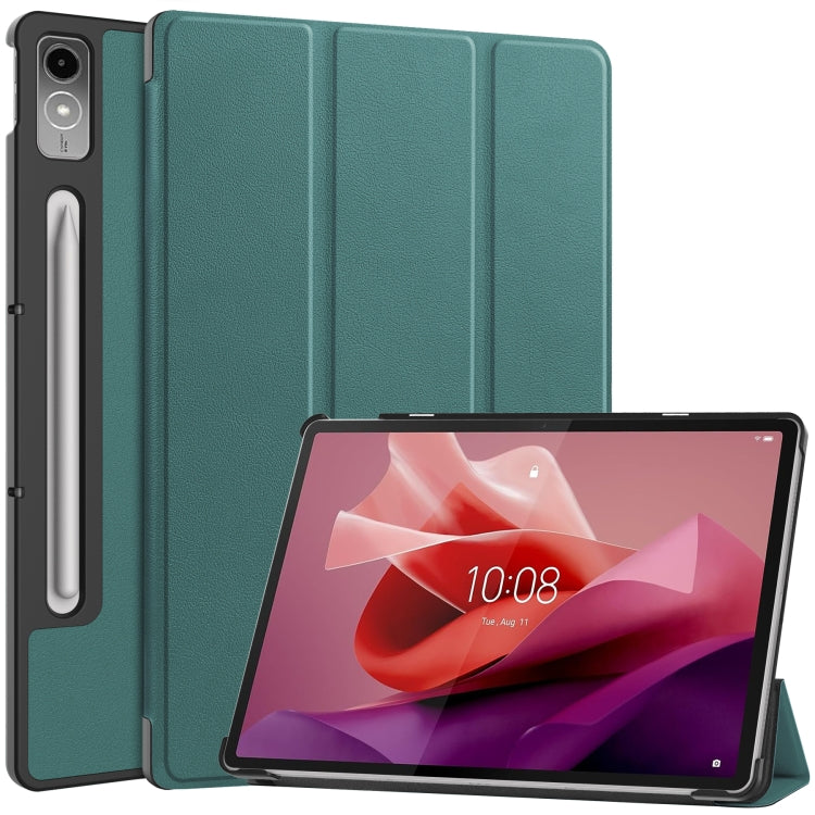 Custer Solid Color 3-Fold Stand Leather Tablet Case, For Lenovo Tab P12/Xiaoxin Pad Pro 12.7 inch
