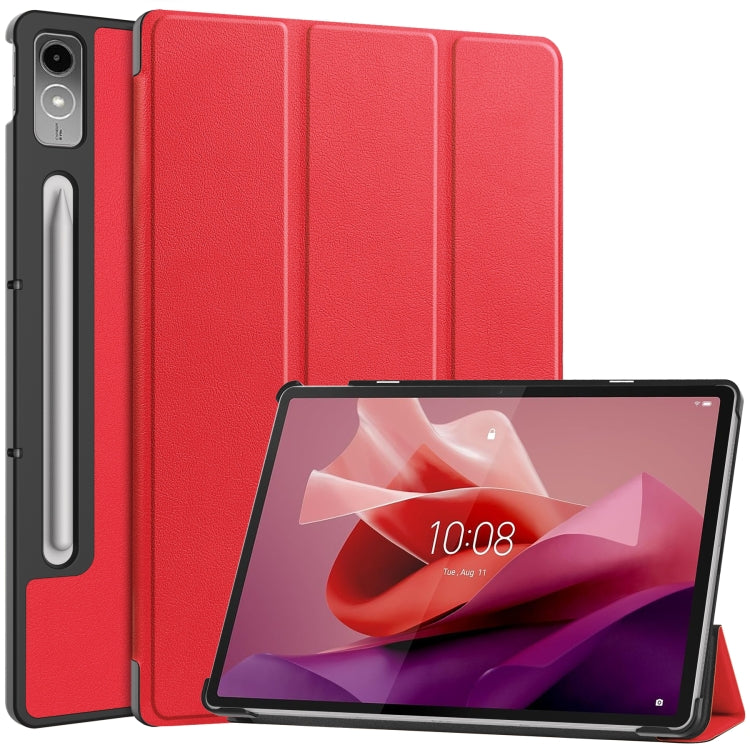 Custer Solid Color 3-Fold Stand Leather Tablet Case, For Lenovo Tab P12/Xiaoxin Pad Pro 12.7 inch