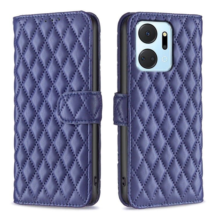 Diamond Lattice Wallet Flip Leather Phone Case, For Honor X7a