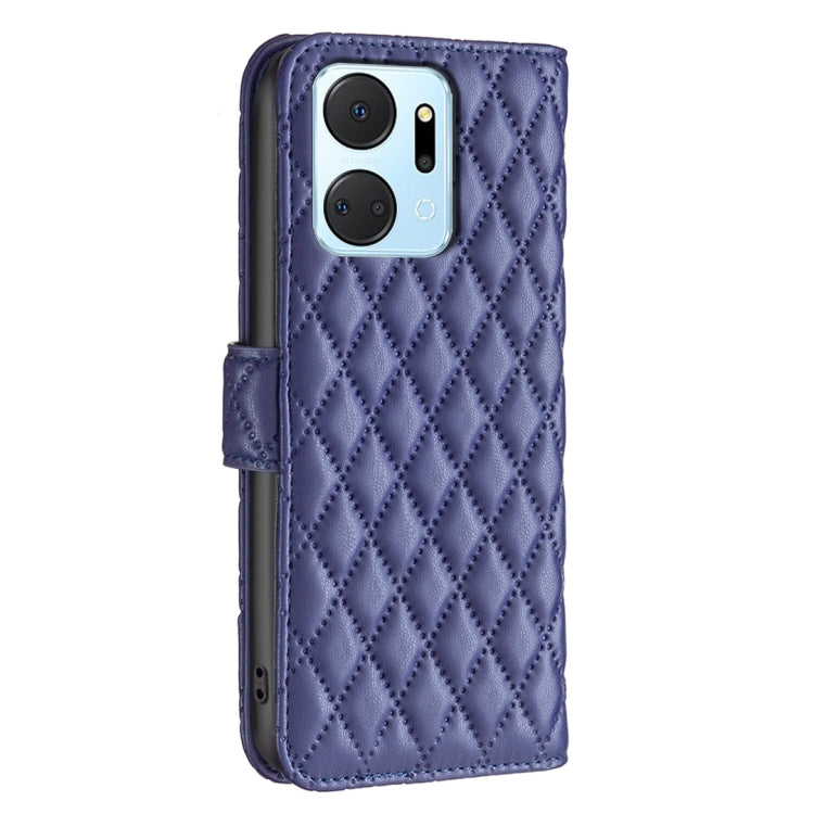 Diamond Lattice Wallet Flip Leather Phone Case, For Honor X7a