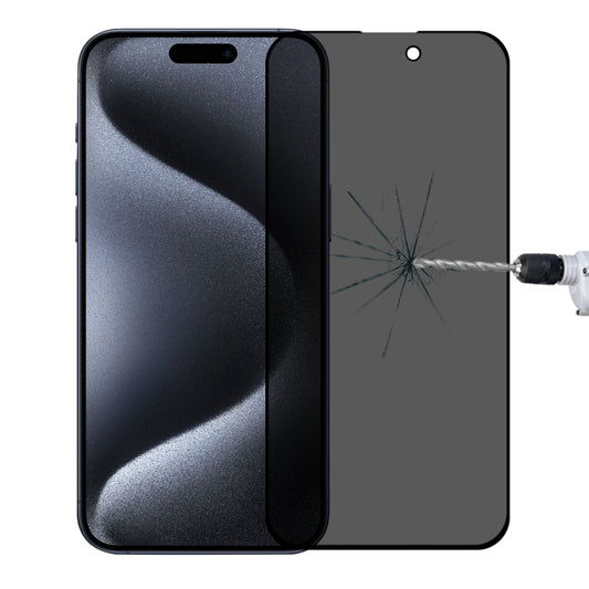 Full Cover Anti-spy Silk Screen Tempered Glass Film, For iPhone 15 Pro Max / 15 Plus, For iPhone 15 Pro / 15
