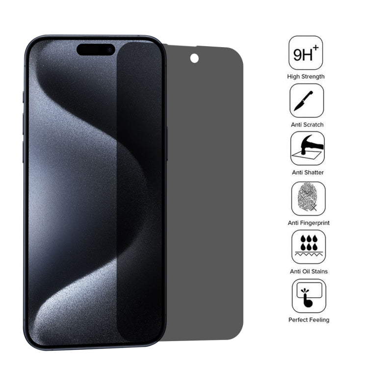 High Transparency Full Cover Anti-spy Tempered Glass Film, For iPhone 15 Pro Max / 15 Plus, For iPhone 15 Pro / 15