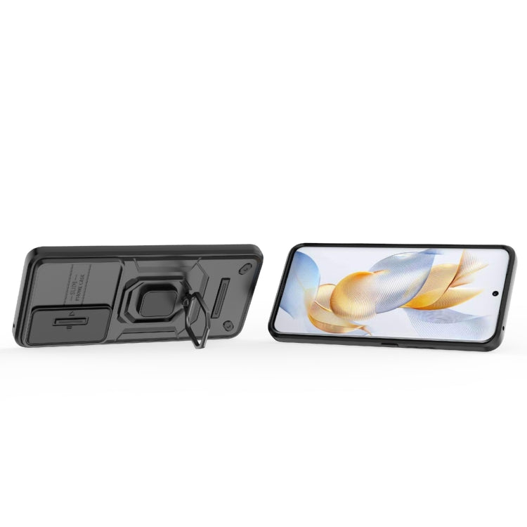 Sliding Camshield TPU + PC Shockproof Phone Case with Holder, For Honor 90 5G, For Honor X40 5G