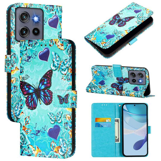 Colored Drawing Pattern Plain Weave Leather Phone Case, For Motorola Moto G Stylus 5G 2025, For Motorola Moto G05, For Motorola Moto G15, For Motorola Edge 50 5G Global, For Motorola Moto E14, For Motorola Moto G85