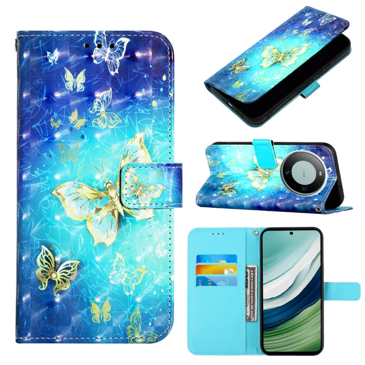 3D Painting Horizontal Flip Leather Phone Case, For Huawei nova 12s Global, For Huawei Pura 70 Pro, For Huawei Pura 70, For Huawei Mate 60, For Huawei Mate 60 Pro, For Huawei P60 Art