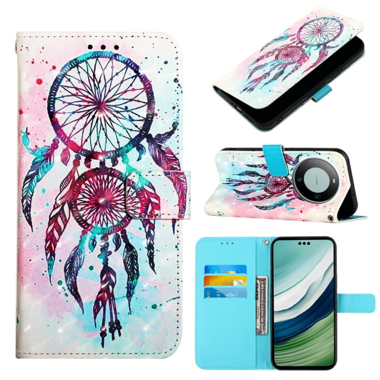 3D Painting Horizontal Flip Leather Phone Case, For Huawei nova 12s Global, For Huawei Pura 70 Pro, For Huawei Pura 70, For Huawei Mate 60, For Huawei Mate 60 Pro, For Huawei P60 Art