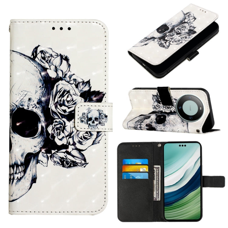 3D Painting Horizontal Flip Leather Phone Case, For Huawei nova 12s Global, For Huawei Pura 70 Pro, For Huawei Pura 70, For Huawei Mate 60, For Huawei Mate 60 Pro, For Huawei P60 Art