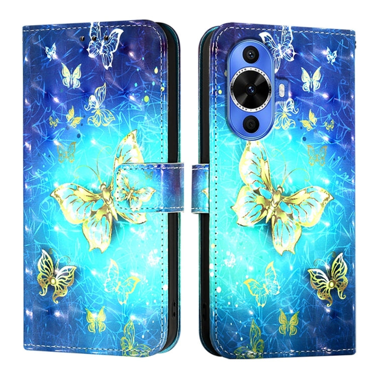 3D Painting Horizontal Flip Leather Phone Case, For Huawei nova 12s Global, For Huawei Pura 70 Pro, For Huawei Pura 70, For Huawei Mate 60, For Huawei Mate 60 Pro, For Huawei P60 Art