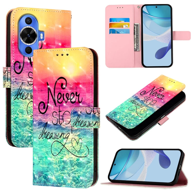 3D Painting Horizontal Flip Leather Phone Case, For Huawei nova 12s Global, For Huawei Pura 70 Pro, For Huawei Pura 70, For Huawei Mate 60, For Huawei Mate 60 Pro, For Huawei P60 Art