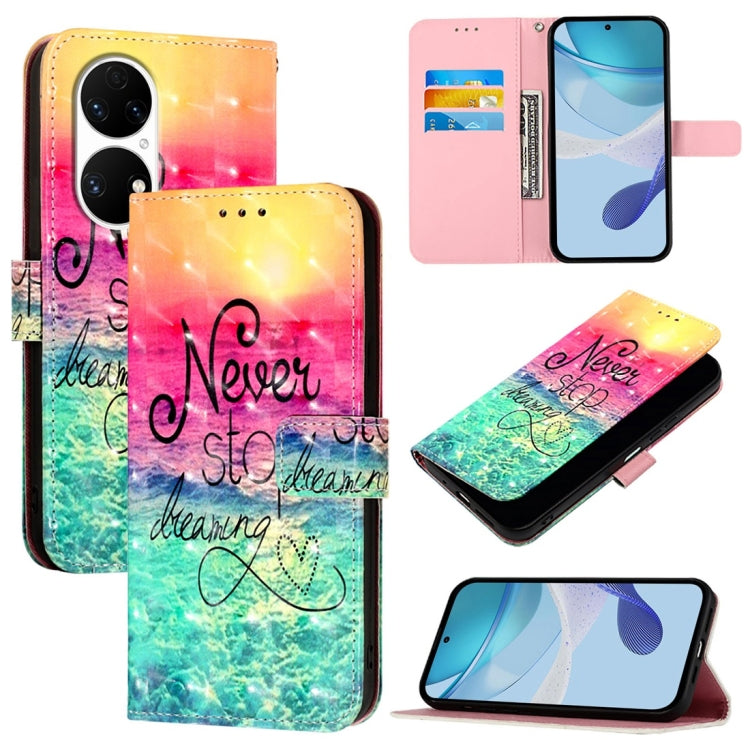 3D Painting Horizontal Flip Leather Phone Case, For Huawei P60, For Huawei P60 Pro, For Huawei Enjoy 50 Pro 4G / Nova Y90, For Huawei Enjoy 50 4G / Nova Y70 Plus, For Huawei P50 Pro, For Huawei P50