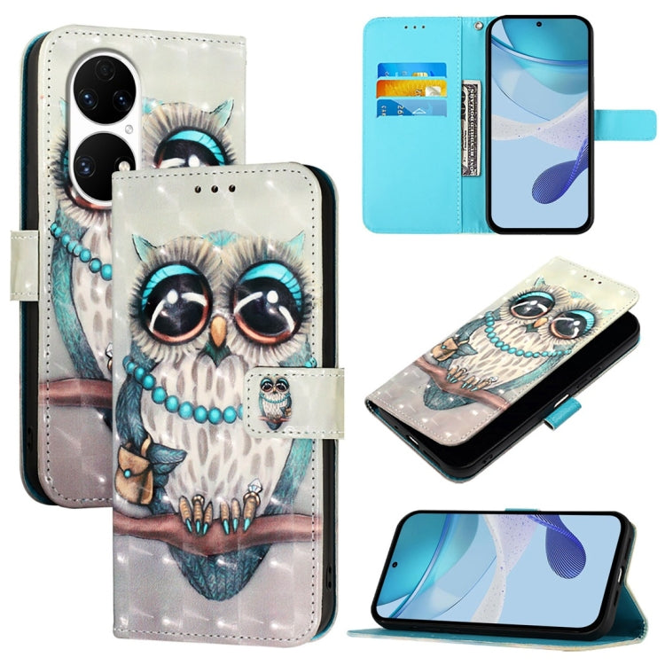 3D Painting Horizontal Flip Leather Phone Case, For Huawei P60, For Huawei P60 Pro, For Huawei Enjoy 50 Pro 4G / Nova Y90, For Huawei Enjoy 50 4G / Nova Y70 Plus, For Huawei P50 Pro, For Huawei P50