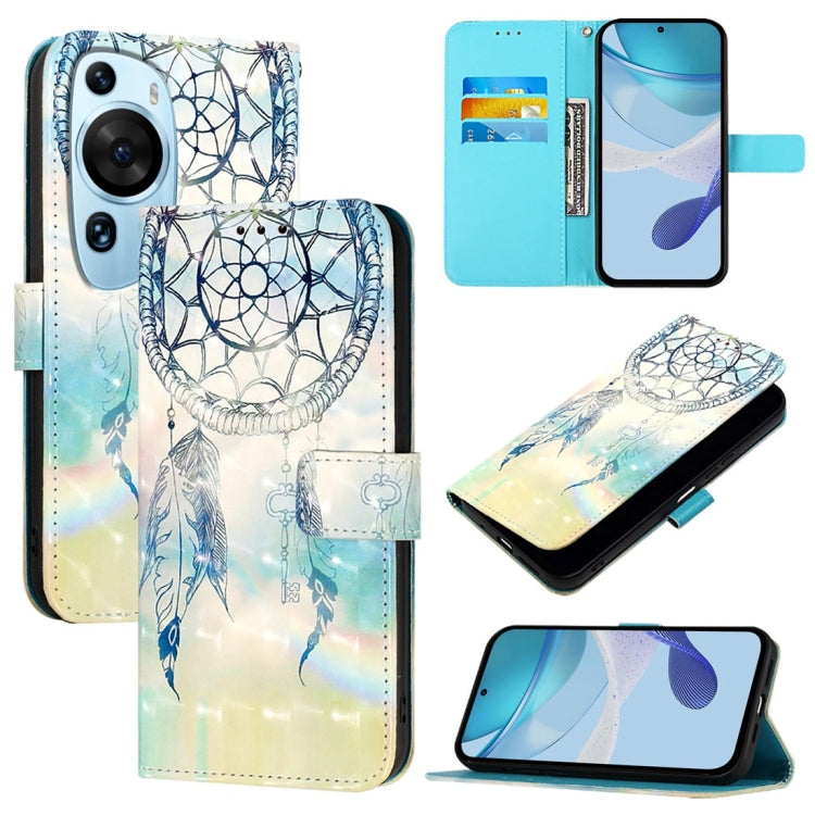 3D Painting Horizontal Flip Leather Phone Case, For Huawei nova 12s Global, For Huawei Pura 70 Pro, For Huawei Pura 70, For Huawei Mate 60, For Huawei Mate 60 Pro, For Huawei P60 Art