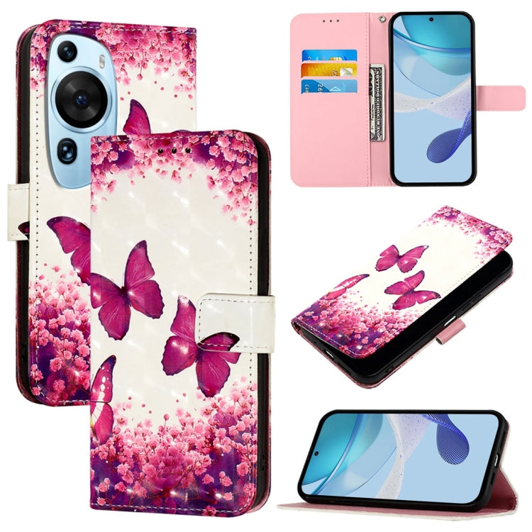 3D Painting Horizontal Flip Leather Phone Case, For Huawei nova 12s Global, For Huawei Pura 70 Pro, For Huawei Pura 70, For Huawei Mate 60, For Huawei Mate 60 Pro, For Huawei P60 Art