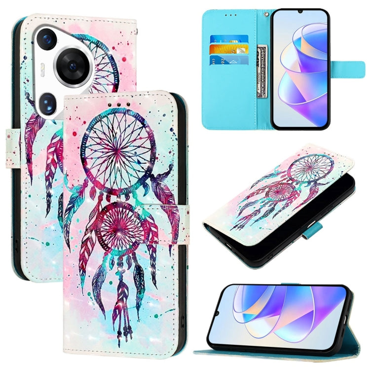 3D Painting Horizontal Flip Leather Phone Case, For Huawei nova 12s Global, For Huawei Pura 70 Pro, For Huawei Pura 70, For Huawei Mate 60, For Huawei Mate 60 Pro, For Huawei P60 Art