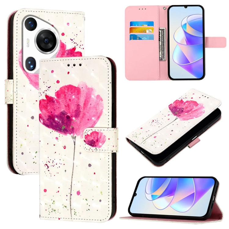 3D Painting Horizontal Flip Leather Phone Case, For Huawei nova 12s Global, For Huawei Pura 70 Pro, For Huawei Pura 70, For Huawei Mate 60, For Huawei Mate 60 Pro, For Huawei P60 Art