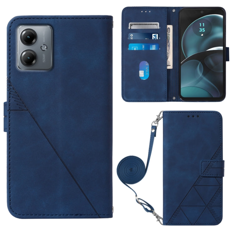Crossbody 3D Embossed Flip Leather Phone Case, For Motorola Moto G54, For Motorola Moto G14, For Motorola Moto G Power 2023