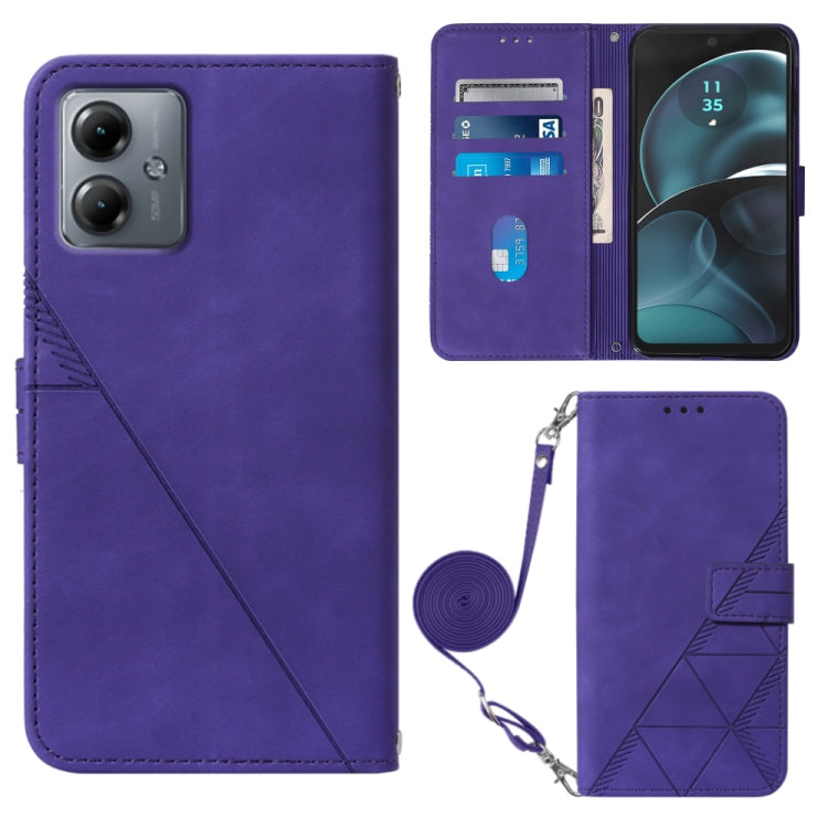 Crossbody 3D Embossed Flip Leather Phone Case, For Motorola Moto G54, For Motorola Moto G14, For Motorola Moto G Power 2023