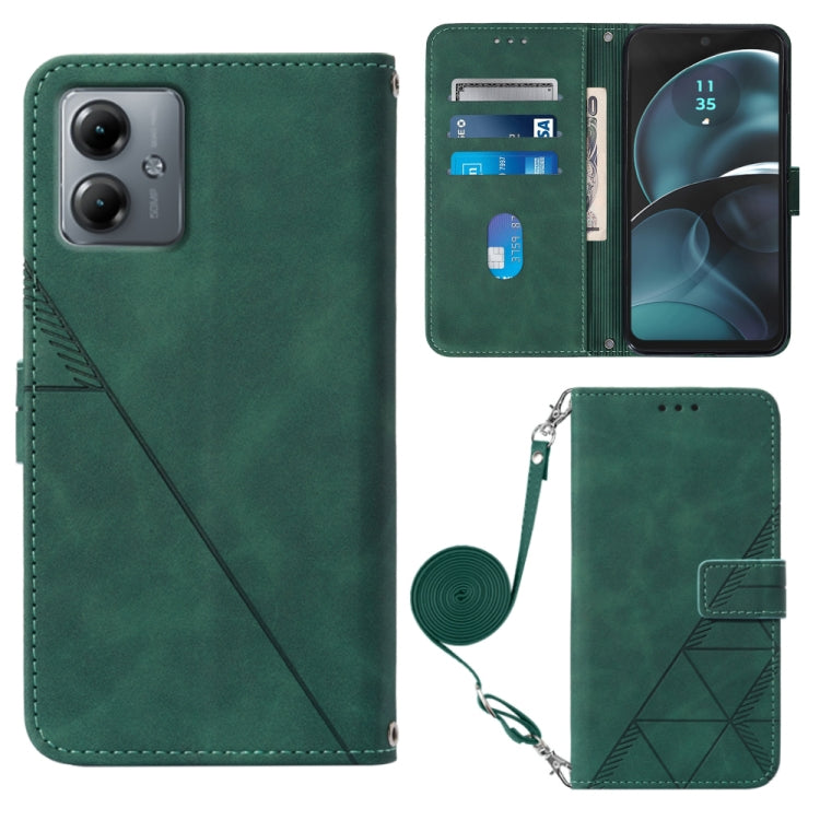 Crossbody 3D Embossed Flip Leather Phone Case, For Motorola Moto G54, For Motorola Moto G14, For Motorola Moto G Power 2023