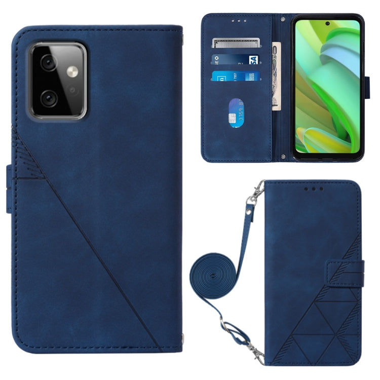 Crossbody 3D Embossed Flip Leather Phone Case, For Motorola Moto G54, For Motorola Moto G14, For Motorola Moto G Power 2023