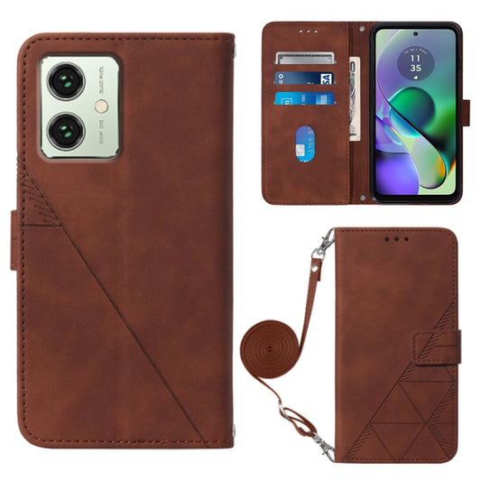 Crossbody 3D Embossed Flip Leather Phone Case, For Motorola Moto G54, For Motorola Moto G14, For Motorola Moto G Power 2023