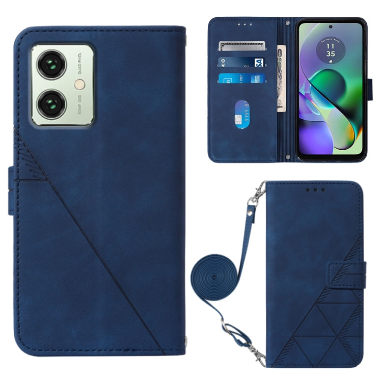 Crossbody 3D Embossed Flip Leather Phone Case, For Motorola Moto G54, For Motorola Moto G14, For Motorola Moto G Power 2023