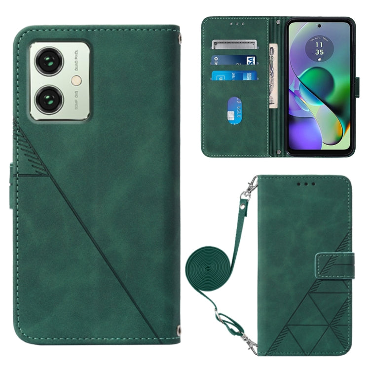 Crossbody 3D Embossed Flip Leather Phone Case, For Motorola Moto G54, For Motorola Moto G14, For Motorola Moto G Power 2023