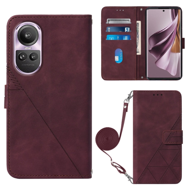 Crossbody 3D Embossed Flip Leather Phone Case, For OPPO A60 4G Global, For OPPO A3 Pro 5G Global, For OPPO Reno11 5G Global, For OPPO Reno11 Pro 5G Global, For OPPO A38 4G Global, For OPPO Reno10 / 10 Pro Global, For OPPO A32 2020 4G / A53 2020 4G     ...