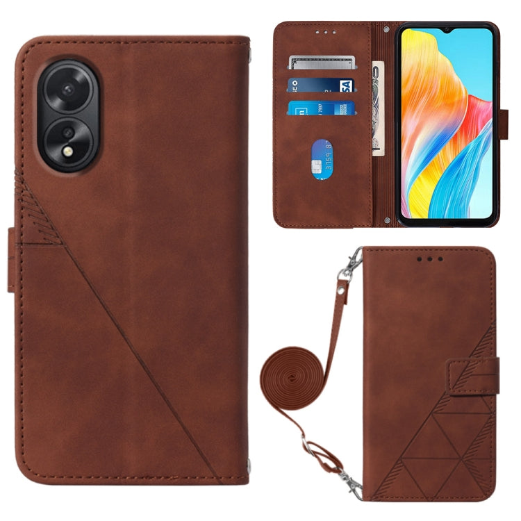 Crossbody 3D Embossed Flip Leather Phone Case, For OPPO A60 4G Global, For OPPO A3 Pro 5G Global, For OPPO Reno11 5G Global, For OPPO Reno11 Pro 5G Global, For OPPO A38 4G Global, For OPPO Reno10 / 10 Pro Global, For OPPO A32 2020 4G / A53 2020 4G     ...