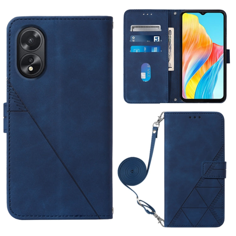 Crossbody 3D Embossed Flip Leather Phone Case, For OPPO A60 4G Global, For OPPO A3 Pro 5G Global, For OPPO Reno11 5G Global, For OPPO Reno11 Pro 5G Global, For OPPO A38 4G Global, For OPPO Reno10 / 10 Pro Global, For OPPO A32 2020 4G / A53 2020 4G     ...