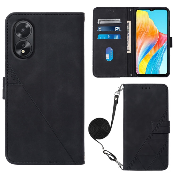 Crossbody 3D Embossed Flip Leather Phone Case, For OPPO A60 4G Global, For OPPO A3 Pro 5G Global, For OPPO Reno11 5G Global, For OPPO Reno11 Pro 5G Global, For OPPO A38 4G Global, For OPPO Reno10 / 10 Pro Global, For OPPO A32 2020 4G / A53 2020 4G     ...