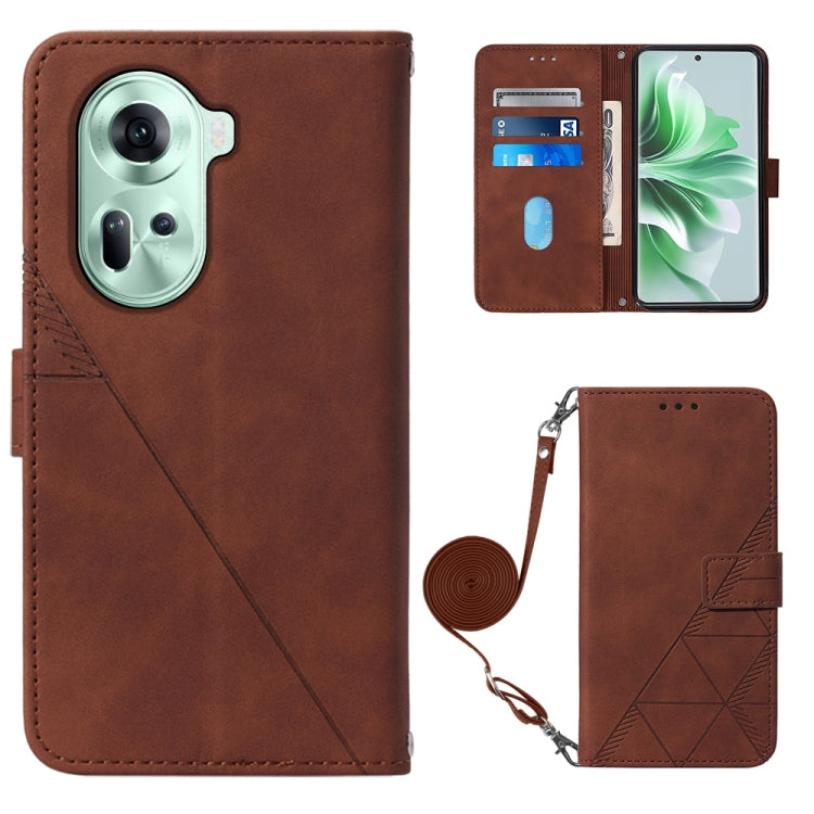 Crossbody 3D Embossed Flip Leather Phone Case, For OPPO A60 4G Global, For OPPO A3 Pro 5G Global, For OPPO Reno11 5G Global, For OPPO Reno11 Pro 5G Global, For OPPO A38 4G Global, For OPPO Reno10 / 10 Pro Global, For OPPO A32 2020 4G / A53 2020 4G     ...