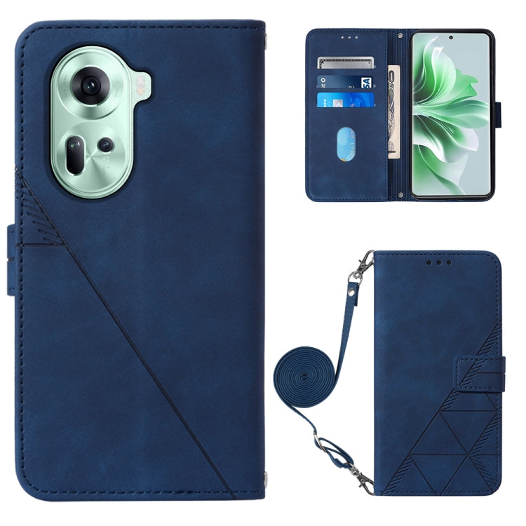 Crossbody 3D Embossed Flip Leather Phone Case, For OPPO A60 4G Global, For OPPO A3 Pro 5G Global, For OPPO Reno11 5G Global, For OPPO Reno11 Pro 5G Global, For OPPO A38 4G Global, For OPPO Reno10 / 10 Pro Global, For OPPO A32 2020 4G / A53 2020 4G     ...