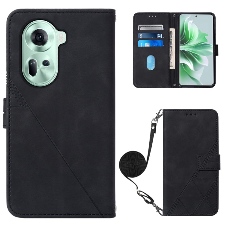 Crossbody 3D Embossed Flip Leather Phone Case, For OPPO A60 4G Global, For OPPO A3 Pro 5G Global, For OPPO Reno11 5G Global, For OPPO Reno11 Pro 5G Global, For OPPO A38 4G Global, For OPPO Reno10 / 10 Pro Global, For OPPO A32 2020 4G / A53 2020 4G     ...