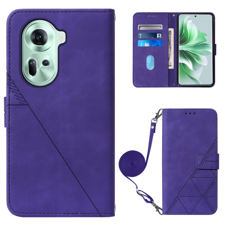 Crossbody 3D Embossed Flip Leather Phone Case, For OPPO A60 4G Global, For OPPO A3 Pro 5G Global, For OPPO Reno11 5G Global, For OPPO Reno11 Pro 5G Global, For OPPO A38 4G Global, For OPPO Reno10 / 10 Pro Global, For OPPO A32 2020 4G / A53 2020 4G     ...