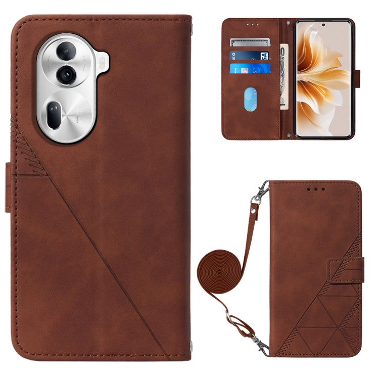 Crossbody 3D Embossed Flip Leather Phone Case, For OPPO A60 4G Global, For OPPO A3 Pro 5G Global, For OPPO Reno11 5G Global, For OPPO Reno11 Pro 5G Global, For OPPO A38 4G Global, For OPPO Reno10 / 10 Pro Global, For OPPO A32 2020 4G / A53 2020 4G     ...