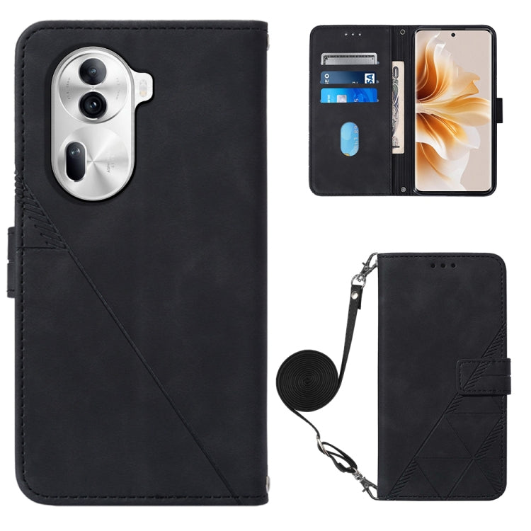 Crossbody 3D Embossed Flip Leather Phone Case, For OPPO A60 4G Global, For OPPO A3 Pro 5G Global, For OPPO Reno11 5G Global, For OPPO Reno11 Pro 5G Global, For OPPO A38 4G Global, For OPPO Reno10 / 10 Pro Global, For OPPO A32 2020 4G / A53 2020 4G     ...