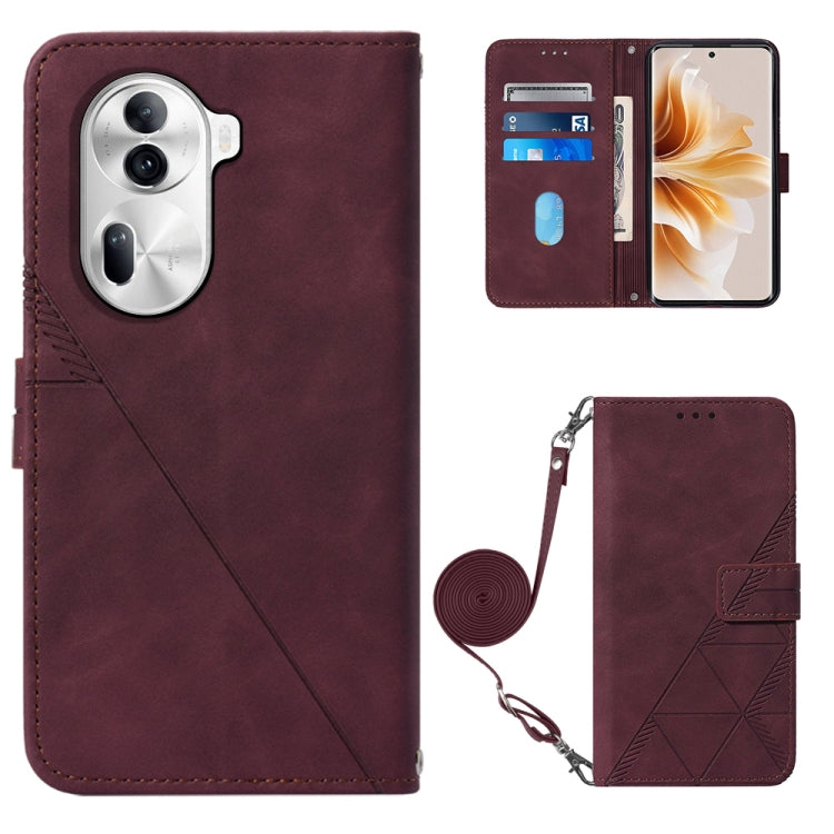 Crossbody 3D Embossed Flip Leather Phone Case, For OPPO A60 4G Global, For OPPO A3 Pro 5G Global, For OPPO Reno11 5G Global, For OPPO Reno11 Pro 5G Global, For OPPO A38 4G Global, For OPPO Reno10 / 10 Pro Global, For OPPO A32 2020 4G / A53 2020 4G     ...
