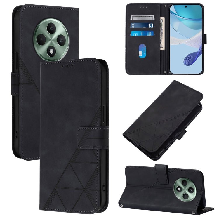 Crossbody 3D Embossed Flip Leather Phone Case, For OPPO A5 Pro 5G Global, For OPPO Reno13 F 5G Global, For OPPO A5 Pro China, For OPPO A80 5G EU, For OPPO K12x 5G Global, For OPPO Reno12 F 5G Global, For OPPO Reno12 Pro Global, For OPPO Reno12 Global