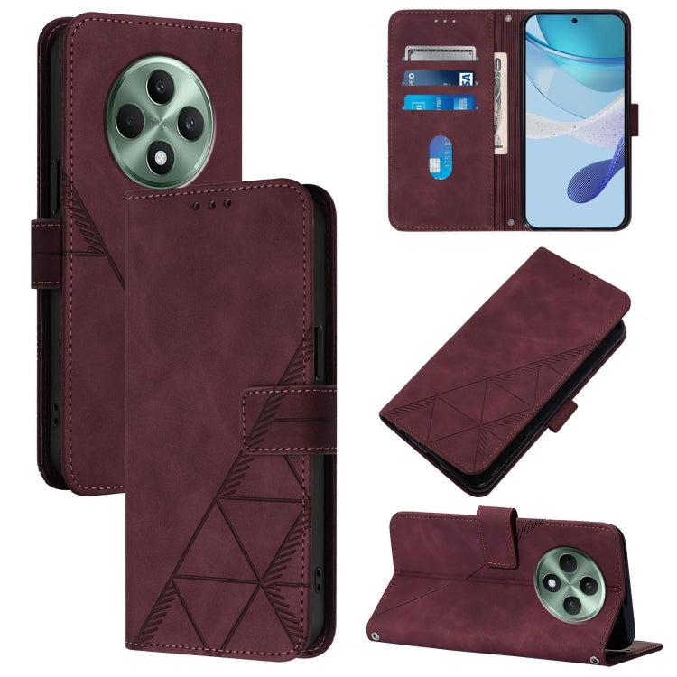 Crossbody 3D Embossed Flip Leather Phone Case, For OPPO A5 Pro 5G Global, For OPPO Reno13 F 5G Global, For OPPO A5 Pro China, For OPPO A80 5G EU, For OPPO K12x 5G Global, For OPPO Reno12 F 5G Global, For OPPO Reno12 Pro Global, For OPPO Reno12 Global