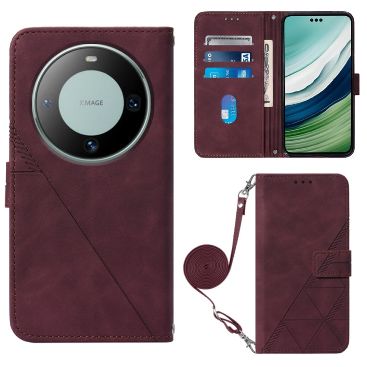 Crossbody 3D Embossed Flip Leather Phone Case, For Huawei Nova 13 Pro, For Huawei Nova 13 / Nova 12, For Huawei Nova 12i 4G Global, For Huawei Nova 12s 4G Global, For Huawei Pura 70 Pro, For Huawei Pura 70, For Huawei Mate 60, For Huawei Mate 60 Pro