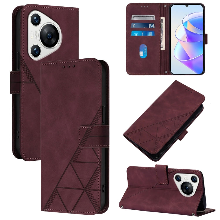 Crossbody 3D Embossed Flip Leather Phone Case, For Huawei Nova 13 Pro, For Huawei Nova 13 / Nova 12, For Huawei Nova 12i 4G Global, For Huawei Nova 12s 4G Global, For Huawei Pura 70 Pro, For Huawei Pura 70, For Huawei Mate 60, For Huawei Mate 60 Pro