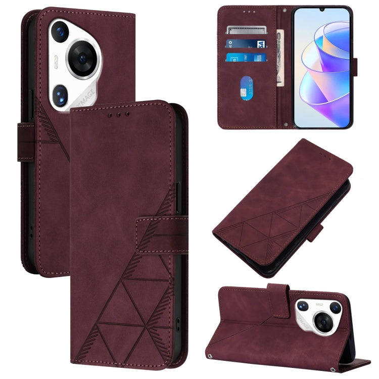 Crossbody 3D Embossed Flip Leather Phone Case, For Huawei Nova 13 Pro, For Huawei Nova 13 / Nova 12, For Huawei Nova 12i 4G Global, For Huawei Nova 12s 4G Global, For Huawei Pura 70 Pro, For Huawei Pura 70, For Huawei Mate 60, For Huawei Mate 60 Pro