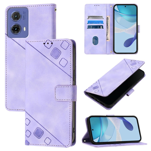 Skin Feel Embossed Leather Phone Case, For Motorola Moto G85, For Motorola Edge 50 Ultra, For Motorola Edge 50 Pro, For Motorola Edge 50 Fusion, For Motorola Moto G Stylus 5G, For Motorola Moto G04 4G / G24 4G, For Motorola Moto G34                    ...