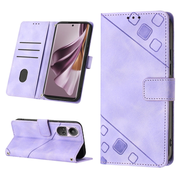 Skin-feel Embossed Leather Phone Case, For OPPO Reno9 A JP Version, For OPPO A38 4G Global, For OPPO Reno10 / Reno10 Pro Global, For OPPO A98 5G / F23 5G India, For OPPO A57s / A57e / A77s Global, For OPPO A57 4G / A77 4G Global, For OPPO Find X5 Pro  ...