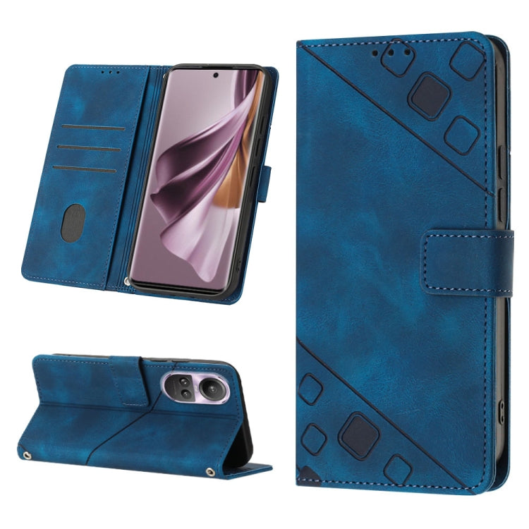 Skin-feel Embossed Leather Phone Case, For OPPO Reno9 A JP Version, For OPPO A38 4G Global, For OPPO Reno10 / Reno10 Pro Global, For OPPO A98 5G / F23 5G India, For OPPO A57s / A57e / A77s Global, For OPPO A57 4G / A77 4G Global, For OPPO Find X5 Pro  ...