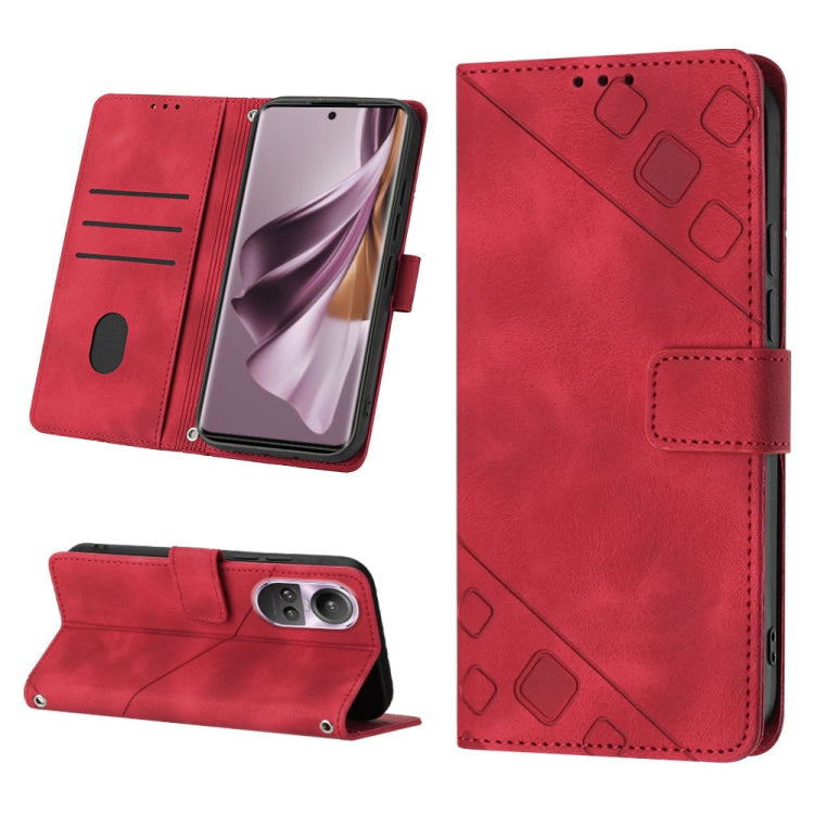 Skin-feel Embossed Leather Phone Case, For OPPO Reno9 A JP Version, For OPPO A38 4G Global, For OPPO Reno10 / Reno10 Pro Global, For OPPO A98 5G / F23 5G India, For OPPO A57s / A57e / A77s Global, For OPPO A57 4G / A77 4G Global, For OPPO Find X5 Pro  ...
