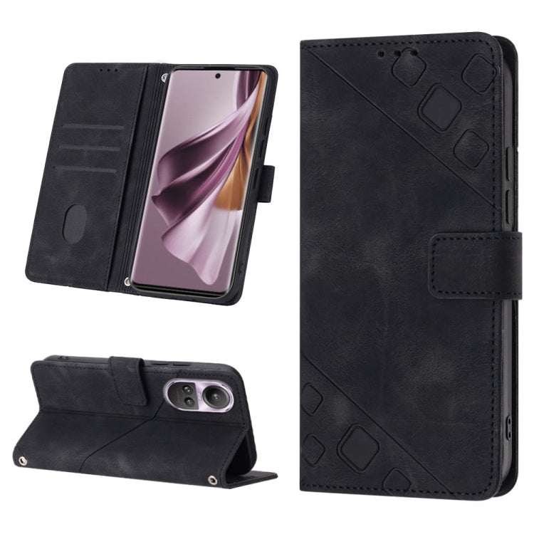Skin-feel Embossed Leather Phone Case, For OPPO Reno9 A JP Version, For OPPO A38 4G Global, For OPPO Reno10 / Reno10 Pro Global, For OPPO A98 5G / F23 5G India, For OPPO A57s / A57e / A77s Global, For OPPO A57 4G / A77 4G Global, For OPPO Find X5 Pro  ...