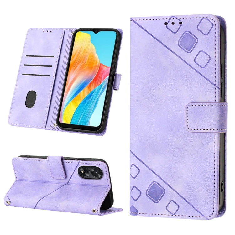Skin-feel Embossed Leather Phone Case, For OPPO Reno9 A JP Version, For OPPO A38 4G Global, For OPPO Reno10 / Reno10 Pro Global, For OPPO A98 5G / F23 5G India, For OPPO A57s / A57e / A77s Global, For OPPO A57 4G / A77 4G Global, For OPPO Find X5 Pro  ...
