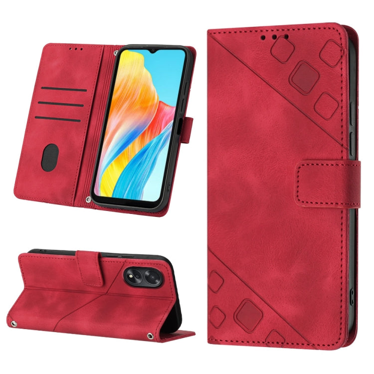 Skin-feel Embossed Leather Phone Case, For OPPO Reno9 A JP Version, For OPPO A38 4G Global, For OPPO Reno10 / Reno10 Pro Global, For OPPO A98 5G / F23 5G India, For OPPO A57s / A57e / A77s Global, For OPPO A57 4G / A77 4G Global, For OPPO Find X5 Pro  ...